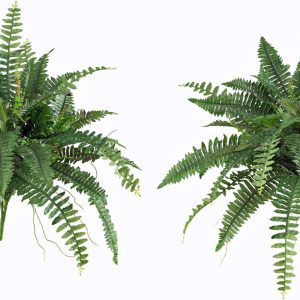 Nearly Natural 40In Artificial Boston Fern Large Hanging Plant, Set Of 2 Artificial Ferns That Look Real For Home Décor