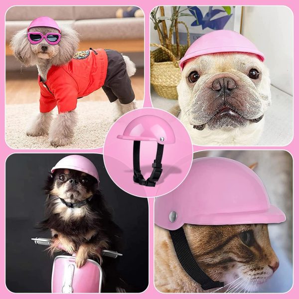 Gugelives Pet Dog Helmet Doggie Hardhat For Pets Chihuahua Motorcycles Bike Outdoor Protect Head Sunproof Rainproof Small Medium Large Puppy Helmets Supplies(S, Pink)
