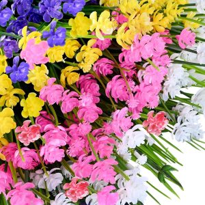 Maxkes Artificial Plants Outdoor, 20Pcs Artificial Flowers, Uv Resistant Flowers, Faux Flowers For Outdoor Planters For Front Porch Pot Decor