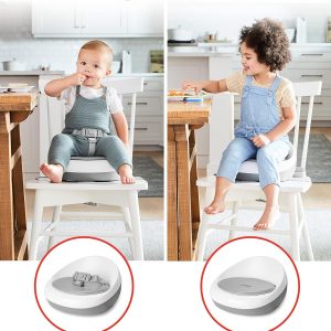 Skip Hop Booster Seat For Dining Table, Sleek Seat Booster, Grey/White