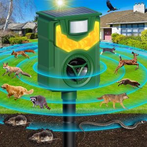 Ultrasonic Animal Repellent, Cat Deterrent Outdoor, 2024 Flame Light Animal Repellent For Garden, Solar Animal Repeller With Motion Sensor, Repel Dogs Bird Skunk Rabbit Squirrels Deer For Yard