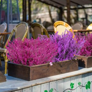 Cewor 18 Bundles Artificial Lavender Flowers Outdoors Shrubs Greenery Plants Indoor Uv Resistant Plastic Faux Bouquets For Outdoor Home Garden Porch Decoration (Fuchsia)