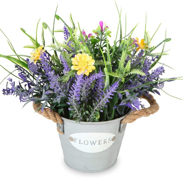 Mixrose Plants Purple Lavender Flowers In Pot 10" Tall Faux Artificial Potted Plant Greenery For Home Kitchen Patio Coffee Table Farmhouse Aesthetic Bedroom Bathroom Decor