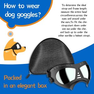 Nvted Dog Goggles Big Area Dog Sunglasses, Large Breed Windproof Snowproof Eye Protection Dog Glasses For Outdoor Driving Cycling (Large)