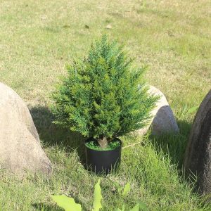 Artificial Topiary Ball Tree 19''T Artificial Bush Ball Tree Uv Resistant Shrub Potted Artificial Plant For Outdoor Indoor Front Porch Garden