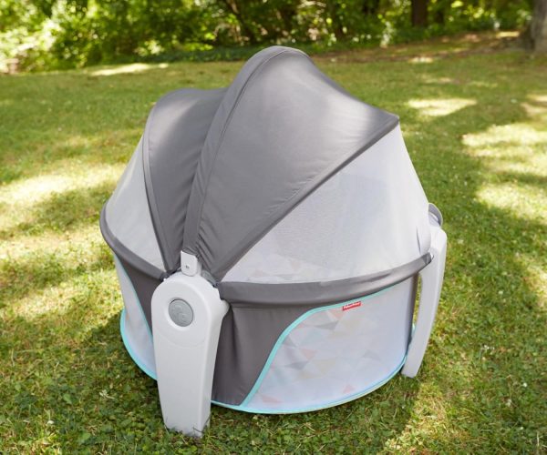 Fisher-Price Portable Bassinet And Play Space On-The-Go Baby Dome With Developmental Toys And Canopy, Windmill