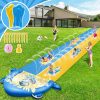 Veest 30Ft Extra Long Water Slide For Kids Adults, Giant Double Lawn Water Slip With 2 Bodyboards, Summer Water Slide Toys With Crash Pad For Backyard Outdoor