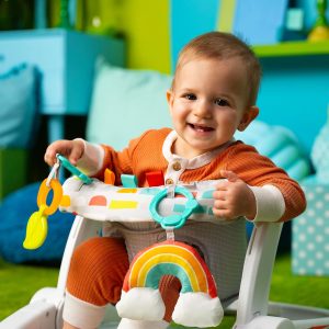 Bright Starts Learn-To-Sit 2-Position Baby Floor Seat With Toys, Unisex, 4-12 Months, Playful Paradise