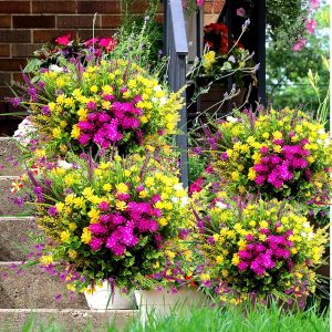 Tstweto 20 Pcs Artificial Flowers For Outdoors, Artificial Plants Outdoor Flowers Uv Resistant, Outdoor Plants Plastic Faux Flowers For Porch Window Box Garden (Mixed Color)