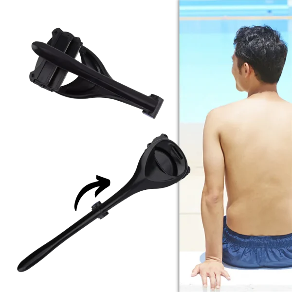 Foldable Back Hair Shaver with Two Heads