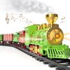 Kids Electric Train Toy with 3 Way Smoke Locomotive, Light and Sounds, Cargo Cars and Long Tracks