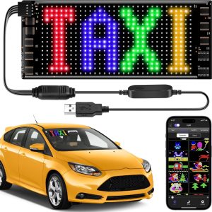 Led Car Sign, Programmable Led Matrix Panel, Flexible Screen Display Animation Message Scrolling Sign, App Control For Cars, Shop, Bar, Party Festival