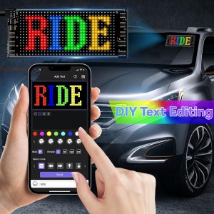 Led Car Sign, Programmable Led Matrix Panel, Flexible Screen Display Animation Message Scrolling Sign, App Control For Cars, Shop, Bar, Party Festival