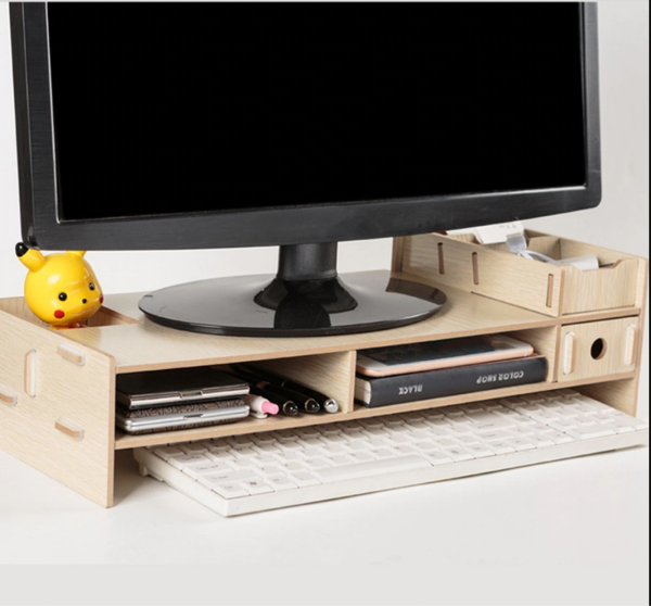 Computer Monitor Riser Mount Stand With Drawer