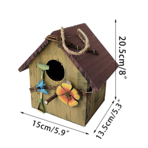 Rainproof Wooden Bird Feeder – Hanging Feeder For Courtyard, Villa, And Balcony