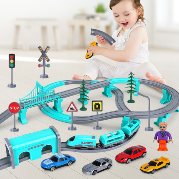 Train Sets for Boys and Girls, Battery Operated Train Set with Tracks Magnetic Connection, Train Set for Toddler