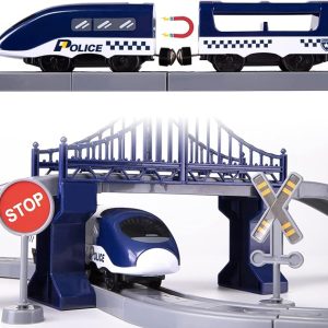 Train Sets for Boys and Girls, Battery Operated Train Set with Tracks Magnetic Connection, Train Set for Toddler