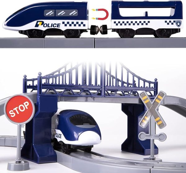 Train Sets for Boys and Girls, Battery Operated Train Set with Tracks Magnetic Connection, Train Set for Toddler