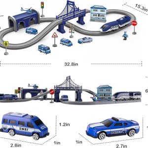 Train Sets for Boys and Girls, Battery Operated Train Set with Tracks Magnetic Connection, Train Set for Toddler