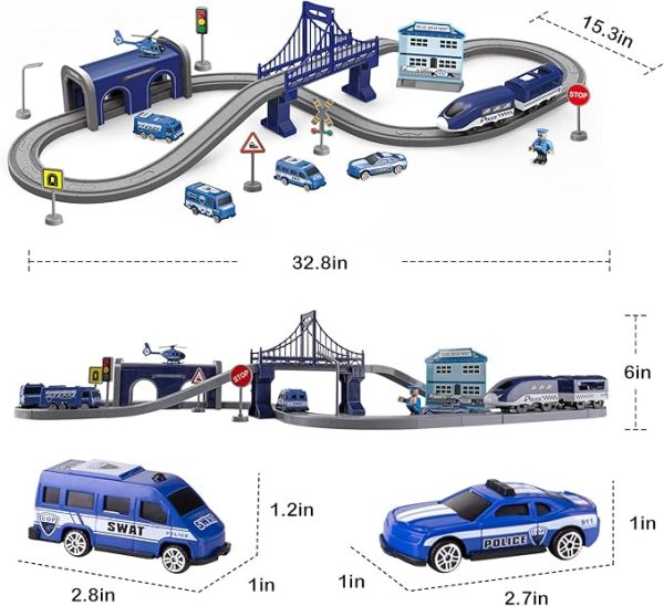 Train Sets for Boys and Girls, Battery Operated Train Set with Tracks Magnetic Connection, Train Set for Toddler