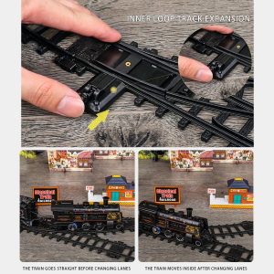 Train Toys with Luxury Tracks and Glowing Passenger, Christmas Train Sets for Around The Tree with Smokes, Lights & Sound