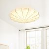 3-Light Modern Flush Mount Ceiling Light With Silk Lampshade