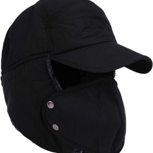 Premium Mens Winter Cold Weather Snow Hat With Ear Flaps And Brim