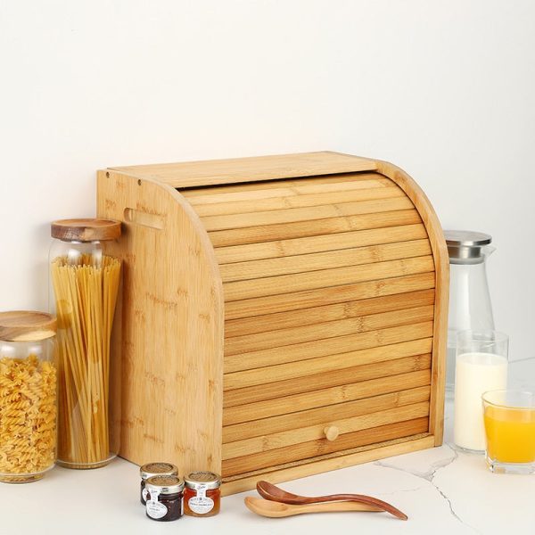 Large Modern Countertop Wooden Bread Storage Box