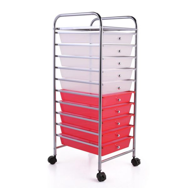 10 Drawer Rolling Storage Organizing Cart