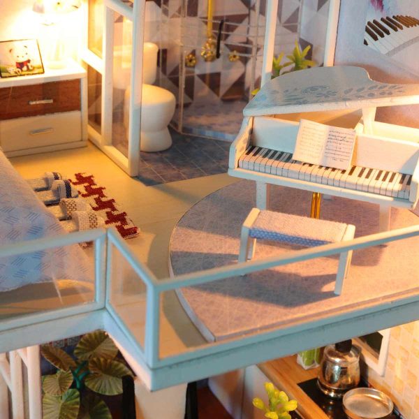 Large Led Diy Miniature Dollhouse Kit