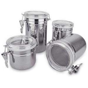 Stainless Steel Kitchen Storage Canister Set 4Pcs