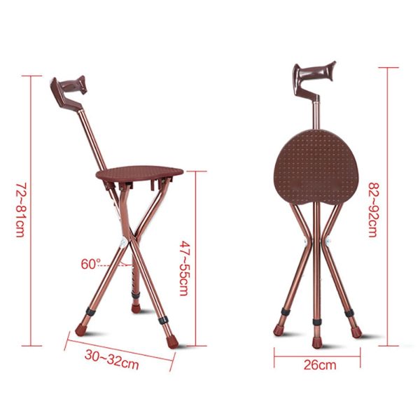 Portable Walking Cane Seat & Foldable