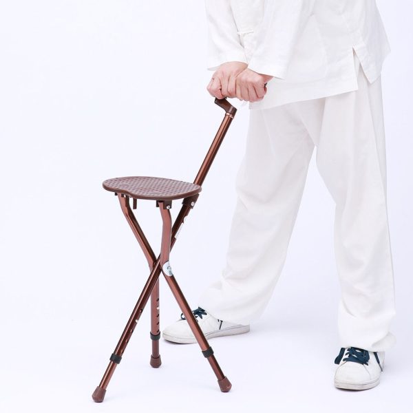 Portable Walking Cane Seat & Foldable