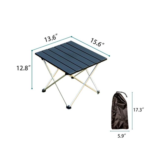 Foldable Aluminum Camping Table - Compact & Lightweight With Carry Bag