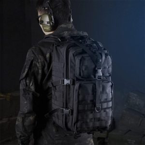 30L Military Black Tactical Backpack - Ideal For Outdoor Adventures