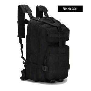 30L Military Black Tactical Backpack - Ideal For Outdoor Adventures