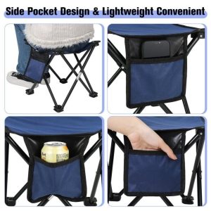 Folding Outdoor Camping Stool With Carry Bag: Portable Chair For Camping And Fishing