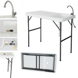 Durable Portable Outdoor Camping Table With Sink And Faucet