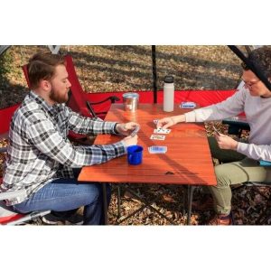 Brown Outdoor Aluminum Camping Table: Portable, Folding, Adjustable