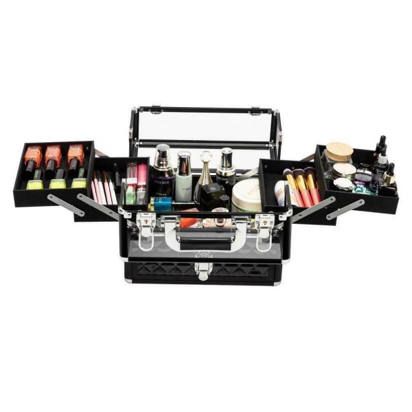 Large Compact Traveling Makeup Organizer Suitcase Box