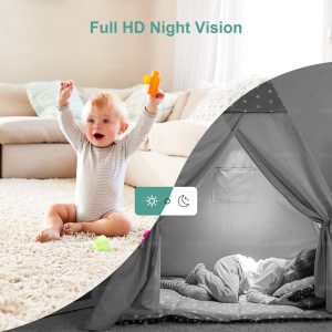 1080P Hd 2Mp Mini Wi-Fi Camera Indoor Security Auto-Tracking Motion Detection Baby Monitor (128Gb)