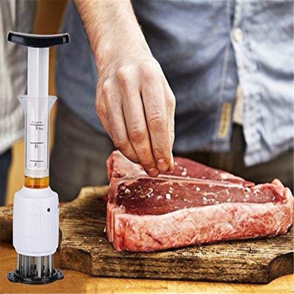 2-In-1 Professional Stainless Steel Meat Tenderizer With Marinade And Seasoning Injector Needles