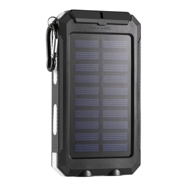Portable Outdoor Solar Powered Waterproof Charger With Led Light And 20,000Mah Power Bank
