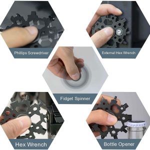 23-In-1 Stainless Steel Snowflake Multifunctional Tool Fidget Spinner