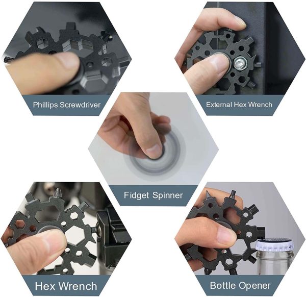 23-In-1 Stainless Steel Snowflake Multifunctional Tool Fidget Spinner