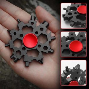 23-In-1 Stainless Steel Snowflake Multifunctional Tool Fidget Spinner