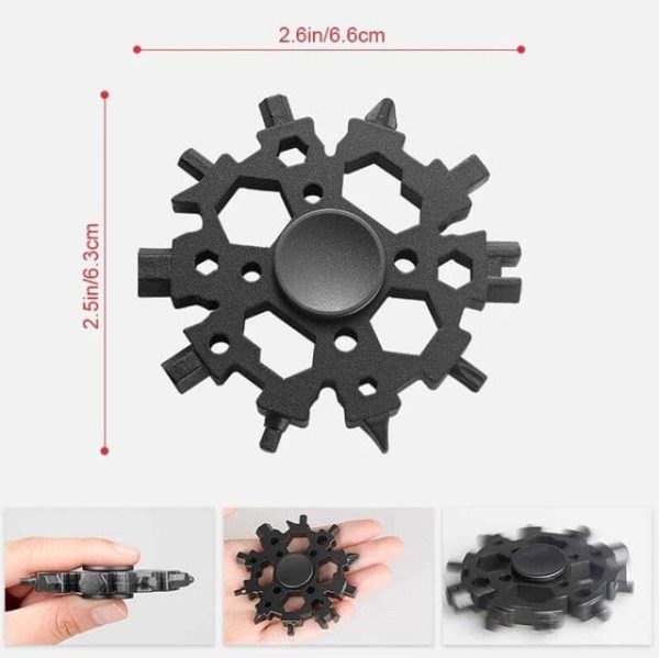 23-In-1 Stainless Steel Snowflake Multifunctional Tool Fidget Spinner