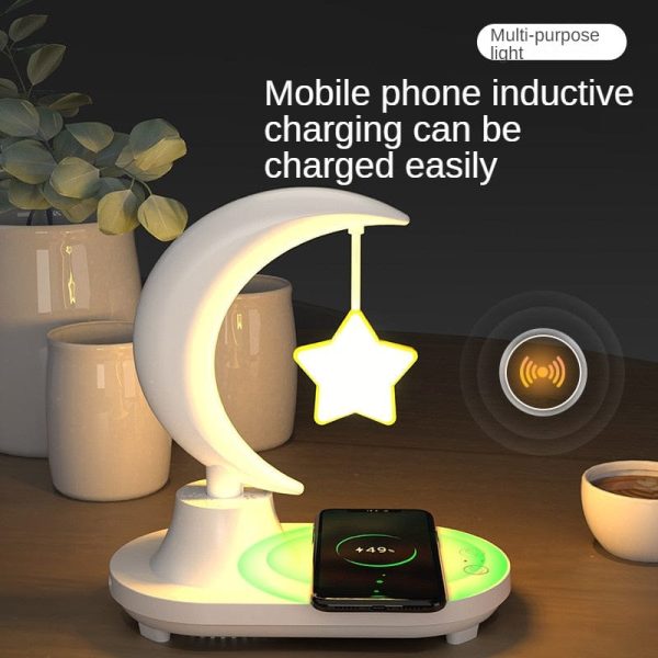 Crescent Moon Night Light With Wireless Phone Charger And Bluetooth Speaker