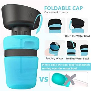 Pet Water Bottle For Dogs With Leakproof Built-In Foldable Bowl, Bpa-