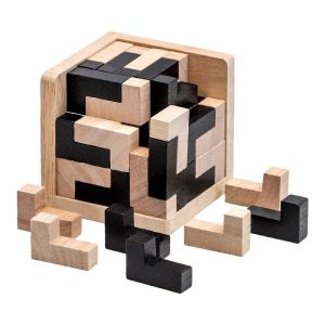Creative 3D Wooden Puzzleinterlocking Cube Brain Teaser And Early Learning Educational Toy For Kids